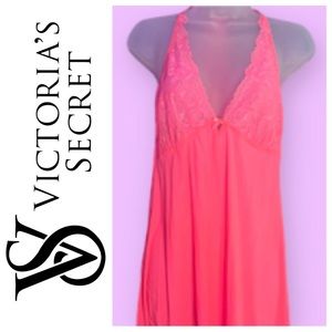 Pink Lace Racerback Adjustable Babydoll Lingerie, Victoria’s Secret Size Medium